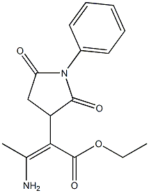 ethyl 3-amino-2-(2,5-dioxo-1-phenyltetrahydro-1H-pyrrol-3-yl)but-2-enoate Structure