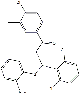 3-[(2-aminophenyl)thio]-1-(4-chloro-3-methylphenyl)-3-(2,6-dichlorophenyl)propan-1-one 结构式