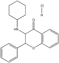 3-(cyclohexylamino)-2-phenyl-2,3-dihydro-4H-chromen-4-one hydrochloride 化学構造式