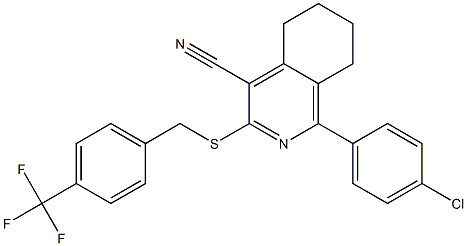 1-(4-chlorophenyl)-3-{[4-(trifluoromethyl)benzyl]sulfanyl}-5,6,7,8-tetrahydro-4-isoquinolinecarbonitrile Structure