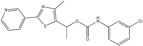 1-[4-methyl-2-(3-pyridinyl)-1,3-thiazol-5-yl]ethyl N-(3-chlorophenyl)carbamate|