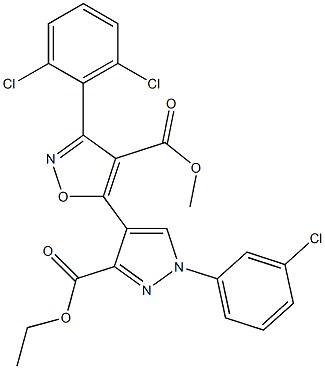 methyl 5-[1-(3-chlorophenyl)-3-(ethoxycarbonyl)-1H-pyrazol-4-yl]-3-(2,6-dichlorophenyl)-4-isoxazolecarboxylate