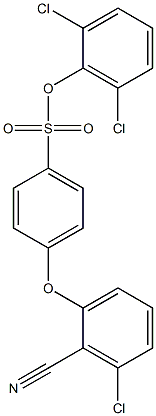2,6-dichlorophenyl 4-(3-chloro-2-cyanophenoxy)benzene-1-sulfonate Struktur
