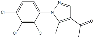 1-[5-methyl-1-(2,3,4-trichlorophenyl)-1H-pyrazol-4-yl]ethan-1-one Struktur
