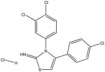 4-(4-chlorophenyl)-3-(3,4-dichlorophenyl)-2,3-dihydro-1,3-thiazol-2-imine hydrochloride,,结构式