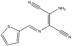 2-amino-3-[(2-thienylmethylidene)amino]but-2-enedinitrile Struktur