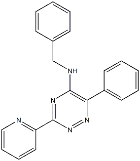 N-benzyl-6-phenyl-3-(2-pyridinyl)-1,2,4-triazin-5-amine,,结构式