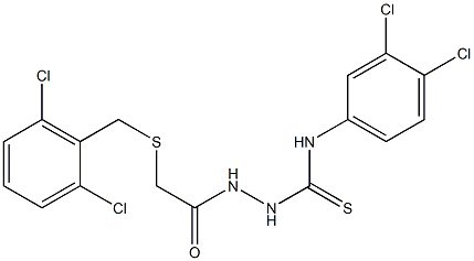 N1-(3,4-dichlorophenyl)-2-{2-[(2,6-dichlorobenzyl)thio]acetyl}hydrazine-1-carbothioamide 结构式