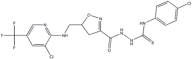 N-(4-chlorophenyl)-2-{[5-({[3-chloro-5-(trifluoromethyl)-2-pyridinyl]amino}methyl)-4,5-dihydro-3-isoxazolyl]carbonyl}-1-hydrazinecarbothioamide|