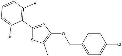 4-chlorobenzyl 2-(2,6-difluorophenyl)-5-methyl-1,3-thiazol-4-yl ether 结构式