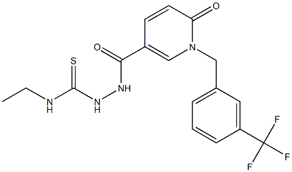 N-ethyl-2-({6-oxo-1-[3-(trifluoromethyl)benzyl]-1,6-dihydro-3-pyridinyl}carbonyl)-1-hydrazinecarbothioamide Structure