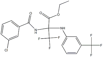 ethyl 2-[(3-chlorobenzoyl)amino]-3,3,3-trifluoro-2-[3-(trifluoromethyl)anilino]propanoate Structure