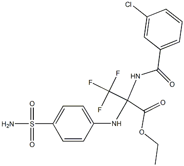 ethyl 2-[4-(aminosulfonyl)anilino]-2-[(3-chlorobenzoyl)amino]-3,3,3-trifluoropropanoate Structure