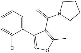 [3-(2-chlorophenyl)-5-methylisoxazol-4-yl](tetrahydro-1H-pyrrol-1-yl)methanone,,结构式