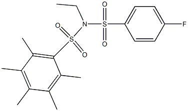 N-ethyl-N-[(4-fluorophenyl)sulfonyl]-2,3,4,5,6-pentamethylbenzenesulfonamide 结构式