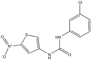 N-(3-chlorophenyl)-N'-(5-nitro-3-thienyl)urea 化学構造式