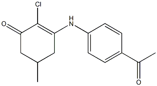 3-(4-acetylanilino)-2-chloro-5-methyl-2-cyclohexen-1-one Struktur