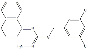3,5-dichlorobenzyl N-(1,2,3,4-tetrahydronaphthalen-1-yliden)aminomethanehydrazonothioate,,结构式
