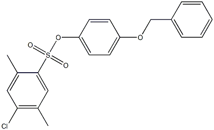 4-(benzyloxy)phenyl 4-chloro-2,5-dimethylbenzene-1-sulfonate Struktur