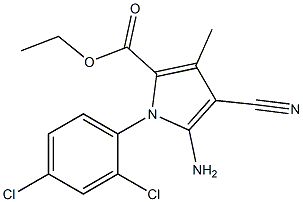 ethyl 5-amino-4-cyano-1-(2,4-dichlorophenyl)-3-methyl-1H-pyrrole-2-carboxylate 化学構造式