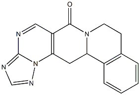 8,9,13b,14-tetrahydro-6H-[1,2,4]triazolo[5'',1'':2',3']pyrimido[4',5':4,5]pyrido[2,1-a]isoquinolin-6-one Struktur