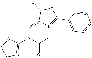 N-(4,5-dihydro-1,3-thiazol-2-yl)-N-{[5-oxo-2-phenyl-1,3-oxazol-4(5H)-yliden]methyl}acetamide Structure