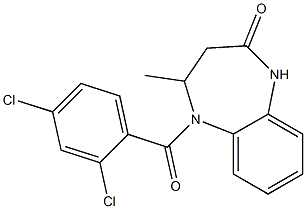 5-(2,4-dichlorobenzoyl)-4-methyl-2,3,4,5-tetrahydro-1H-1,5-benzodiazepin-2-one Structure