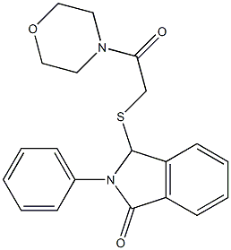 3-[(2-morpholino-2-oxoethyl)sulfanyl]-2-phenyl-1-isoindolinone 结构式