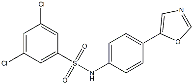 N1-[4-(1,3-oxazol-5-yl)phenyl]-3,5-dichlorobenzene-1-sulfonamide,,结构式