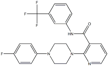 2-[4-(4-fluorophenyl)piperazino]-N-[3-(trifluoromethyl)phenyl]nicotinamide,,结构式