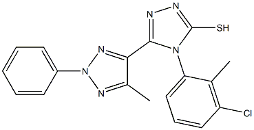 4-(3-chloro-2-methylphenyl)-5-(5-methyl-2-phenyl-2H-1,2,3-triazol-4-yl)-4H-1,2,4-triazole-3-thiol,,结构式