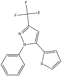 1-phenyl-5-(2-thienyl)-3-(trifluoromethyl)-1H-pyrazole 化学構造式
