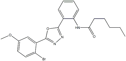 N1-{2-[5-(2-bromo-5-methoxyphenyl)-1,3,4-oxadiazol-2-yl]phenyl}hexanamide Structure