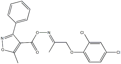 4-[({[2-(2,4-dichlorophenoxy)-1-methylethylidene]amino}oxy)carbonyl]-5-methyl-3-phenylisoxazole,,结构式