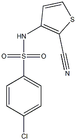 N1-(2-cyano-3-thienyl)-4-chlorobenzene-1-sulfonamide Struktur