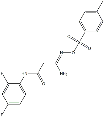 3-amino-N-(2,4-difluorophenyl)-3-({[(4-methylphenyl)sulfonyl]oxy}imino)propanamide 结构式