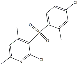 2-chloro-3-[(4-chloro-2-methylphenyl)sulfonyl]-4,6-dimethylpyridine Struktur