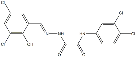 N1-(3,4-dichlorophenyl)-2-[2-(3,5-dichloro-2-hydroxybenzylidene)hydrazino]-2-oxoacetamide Structure