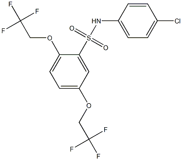 N1-(4-chlorophenyl)-2,5-di(2,2,2-trifluoroethoxy)benzene-1-sulfonamide Structure