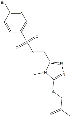 4-bromo-N-({4-methyl-5-[(2-methyl-2-propenyl)sulfanyl]-4H-1,2,4-triazol-3-yl}methyl)benzenesulfonamide Structure