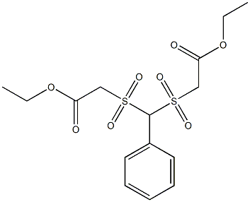 ethyl 2-{[[(2-ethoxy-2-oxoethyl)sulfonyl](phenyl)methyl]sulfonyl}acetate Structure