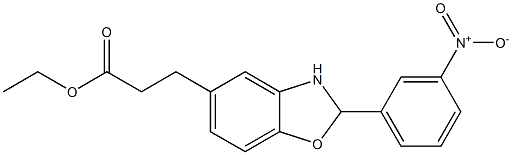 ethyl 3-[2-(3-nitrophenyl)-2,3-dihydro-1,3-benzoxazol-5-yl]propanoate 化学構造式