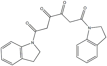 1,6-di(2,3-dihydro-1H-indol-1-yl)-1,3,4,6-hexanetetraone 化学構造式