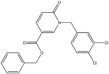 benzyl 1-(3,4-dichlorobenzyl)-6-oxo-1,6-dihydro-3-pyridinecarboxylate Struktur