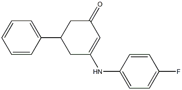 3-(4-fluoroanilino)-5-phenyl-2-cyclohexen-1-one Struktur