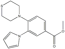 methyl 3-(1H-pyrrol-1-yl)-4-(1,4-thiazinan-4-yl)benzenecarboxylate Struktur