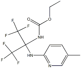 ethyl N-[2,2,2-trifluoro-1-[(5-methyl-2-pyridyl)amino]-1-(trifluoromethyl)ethyl]carbamate Struktur
