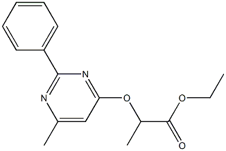 ethyl 2-[(6-methyl-2-phenyl-4-pyrimidinyl)oxy]propanoate 结构式