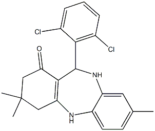 11-(2,6-dichlorophenyl)-3,3,8-trimethyl-2,3,4,5,10,11-hexahydro-1H-dibenzo[b,e][1,4]diazepin-1-one Structure