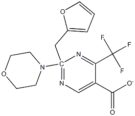 2-furylmethyl 2-morpholino-4-(trifluoromethyl)pyrimidine-5-carboxylate 化学構造式